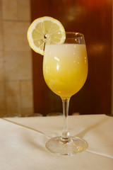 cocktail with a lemon.