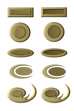 unpressed and pressed buttons