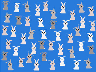 rabbits springtime illustration