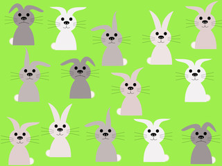 rabbits springtime illustration