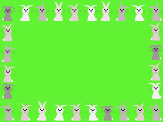 bunny rabbits springtime border