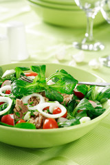 healthy food, salad with tunny and vegetable