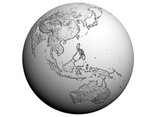 Obraz premium australia on an earth globe