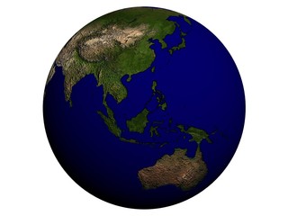 australia on an earth globe