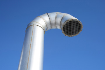 shiny metal ventilation pipe