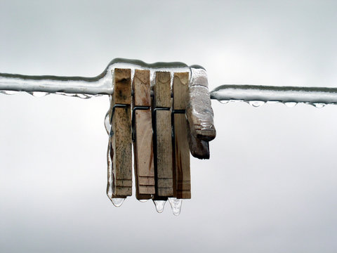 frozen clothespins
