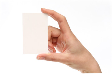 Fototapeta premium woman holding a business card