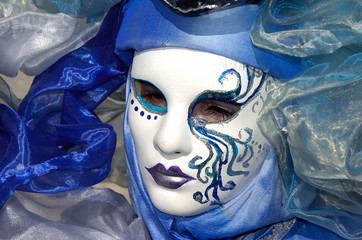 blue white mask