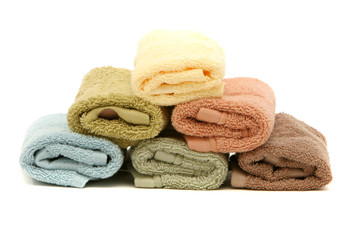 stacked spa towels