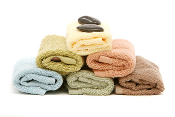 Fototapeta na wymiar stack of bath towels