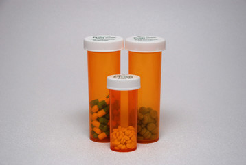 prescription drugs on white background