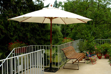 Obraz premium french guest house terrace