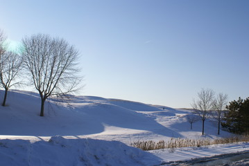 golf course on winter