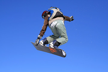 Naklejka na ściany i meble saut snowboard