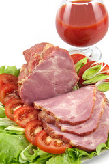 plate with snack from pork