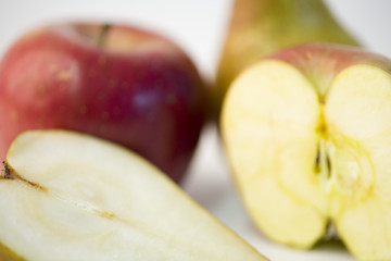apples and pears with shallow depth of field