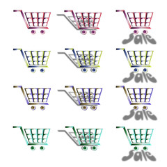 stock illustration of shopping carts