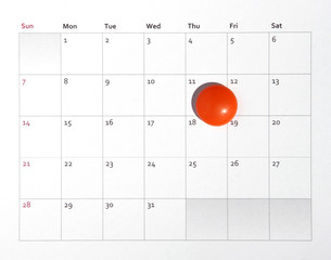 deadline - small magnet on calendar