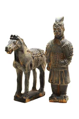 Foto op Plexiglas terracotta warrior  2 of oin dynasty (isolated on white) © pvl