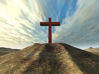 cross on a hill