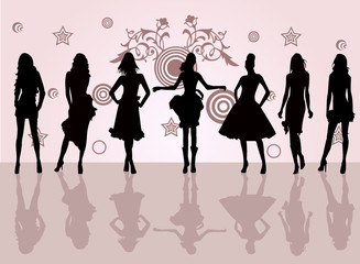 Fototapeta na wymiar fashion girls - illustration