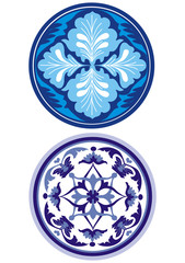 russian style blue ornament