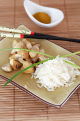 rice and mushrooms