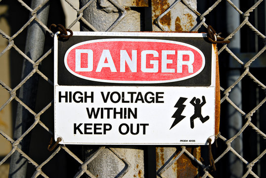 danger warning sign high voltage
