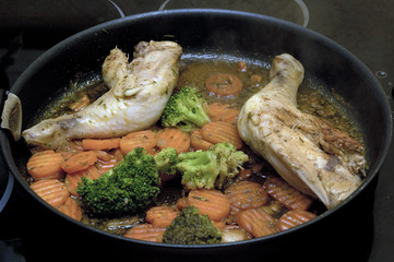 cuisses de poulet aux légumes