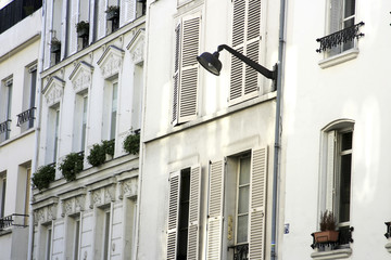 paris france upscale neighboorhood with lamp