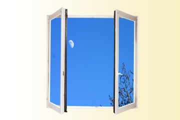 fenêtre et lune