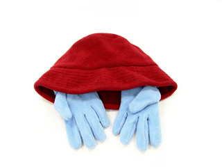 gloves and hat