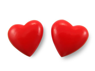 two red hearts.