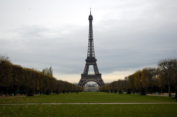the champ de mars and eiffel tower.