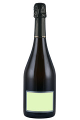 bottle of champagne with blank label