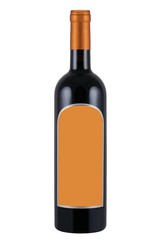 bottle of wine with blank label