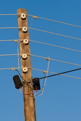 Obraz premium vintage electricity pole