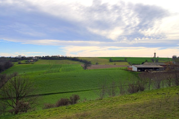 Obraz premium la ferme de la coline