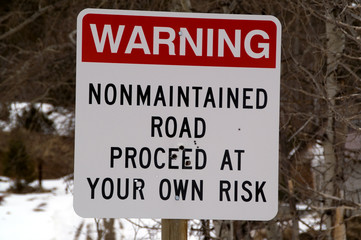 nonmaintained road sign 39