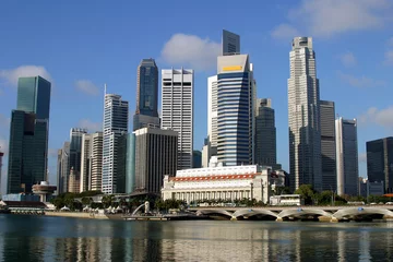 Crédence de cuisine en verre imprimé Singapour singapore skyline