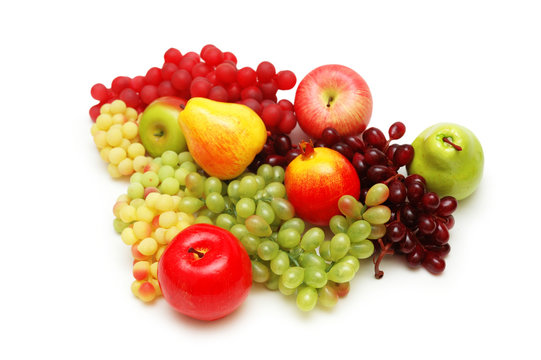 various summer fruits isolated on the white
