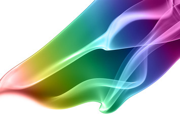 beautiful colored smoke on white