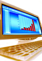 analyse financi&egrave;re, ordinateur