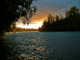 sunset on the kenai river