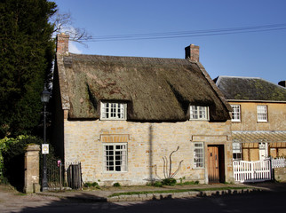 Fototapeta na wymiar thatched medieval house