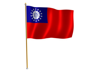 myanmar silk flag