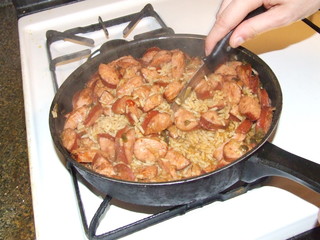 food in a  pan