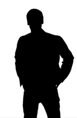 silhouette giovane uomo