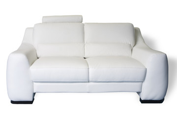 white leather sofa