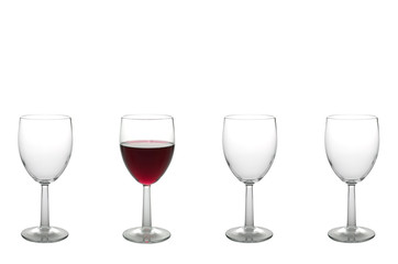 four wine glasses
